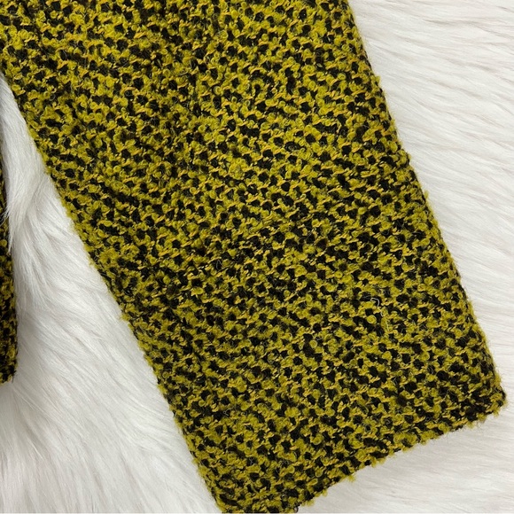 Michael Kors Military Tweed Jacket Mustard Color Gold Buttons - Picture 6 of 12